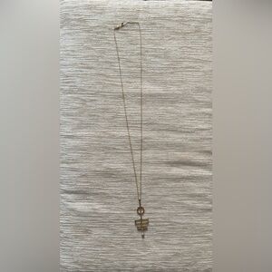 Long Geometric Pendant Necklace Gold And Silver